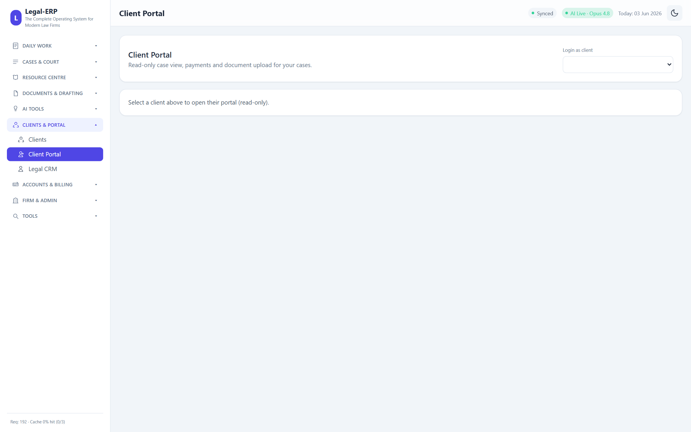 Client portal and payments